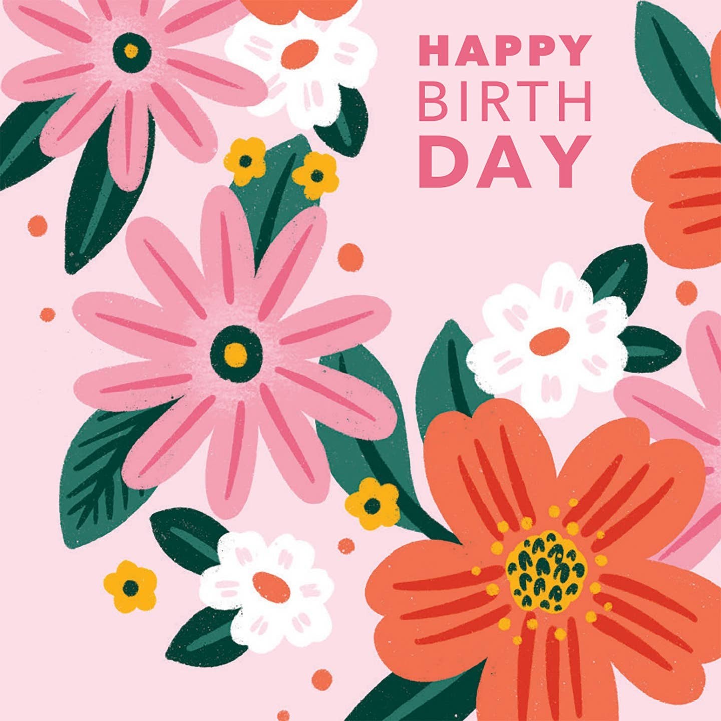 Happy Birthday Pink Floral Wreath Card