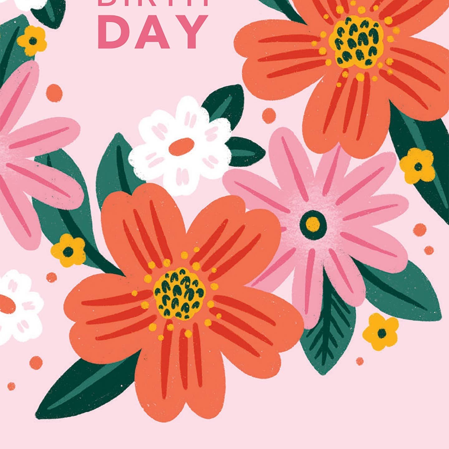 Happy Birthday Pink Floral Wreath Card
