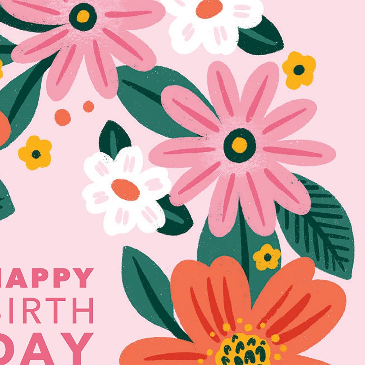 Happy Birthday Pink Floral Wreath Card