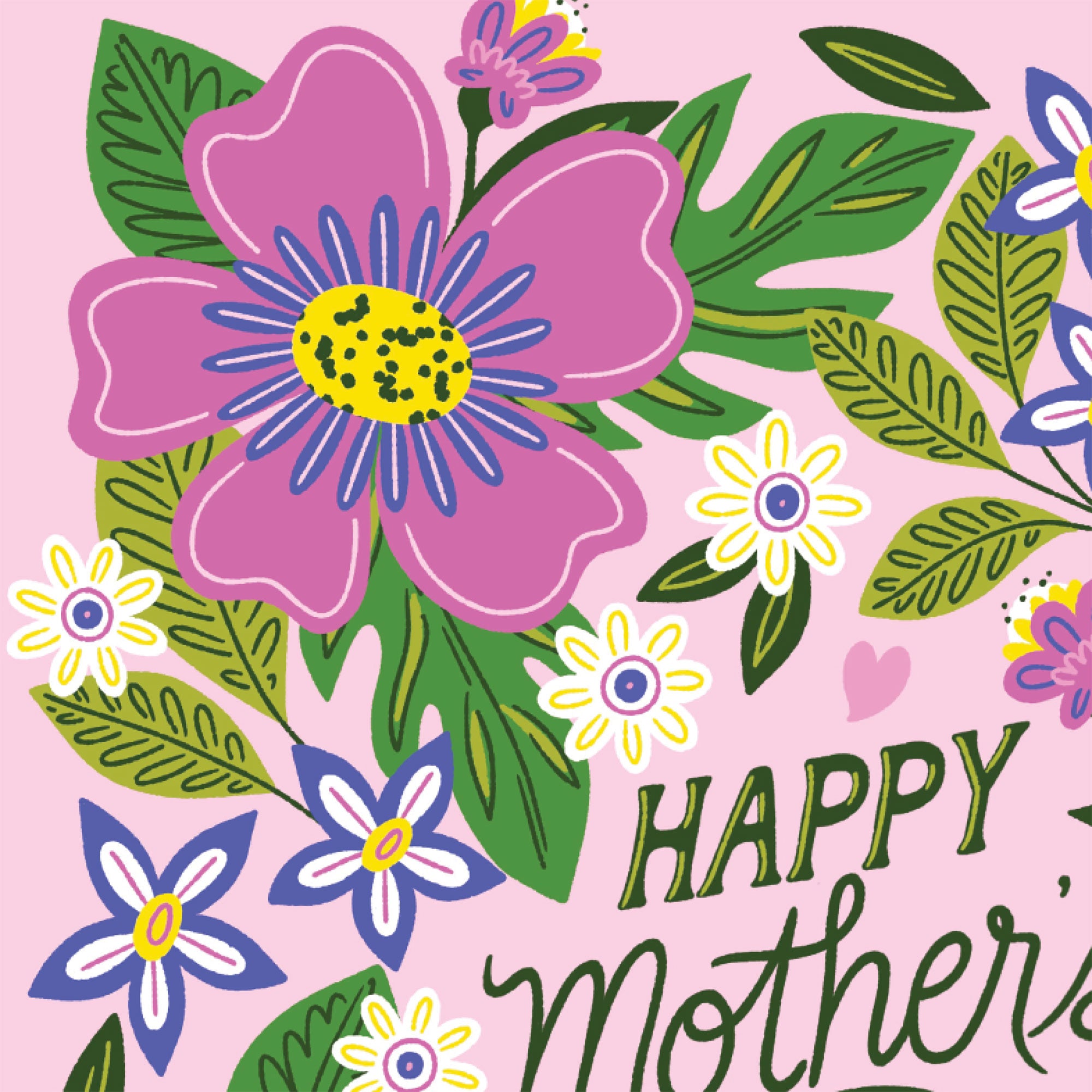 Purple Floral Happy Mother's Day Card