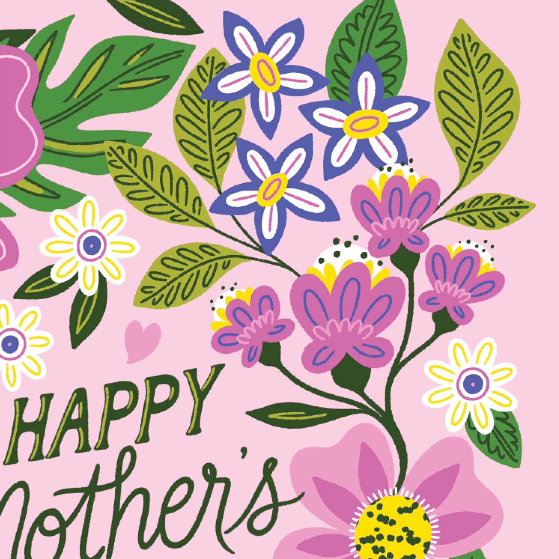Purple Floral Happy Mother's Day Card