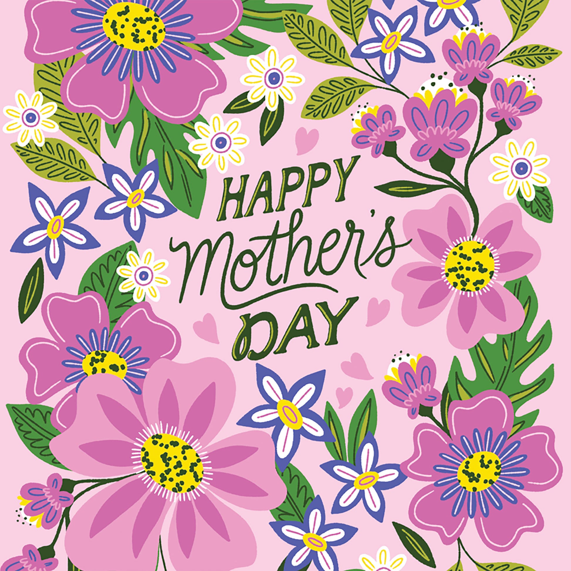 Purple Floral Happy Mother's Day Card