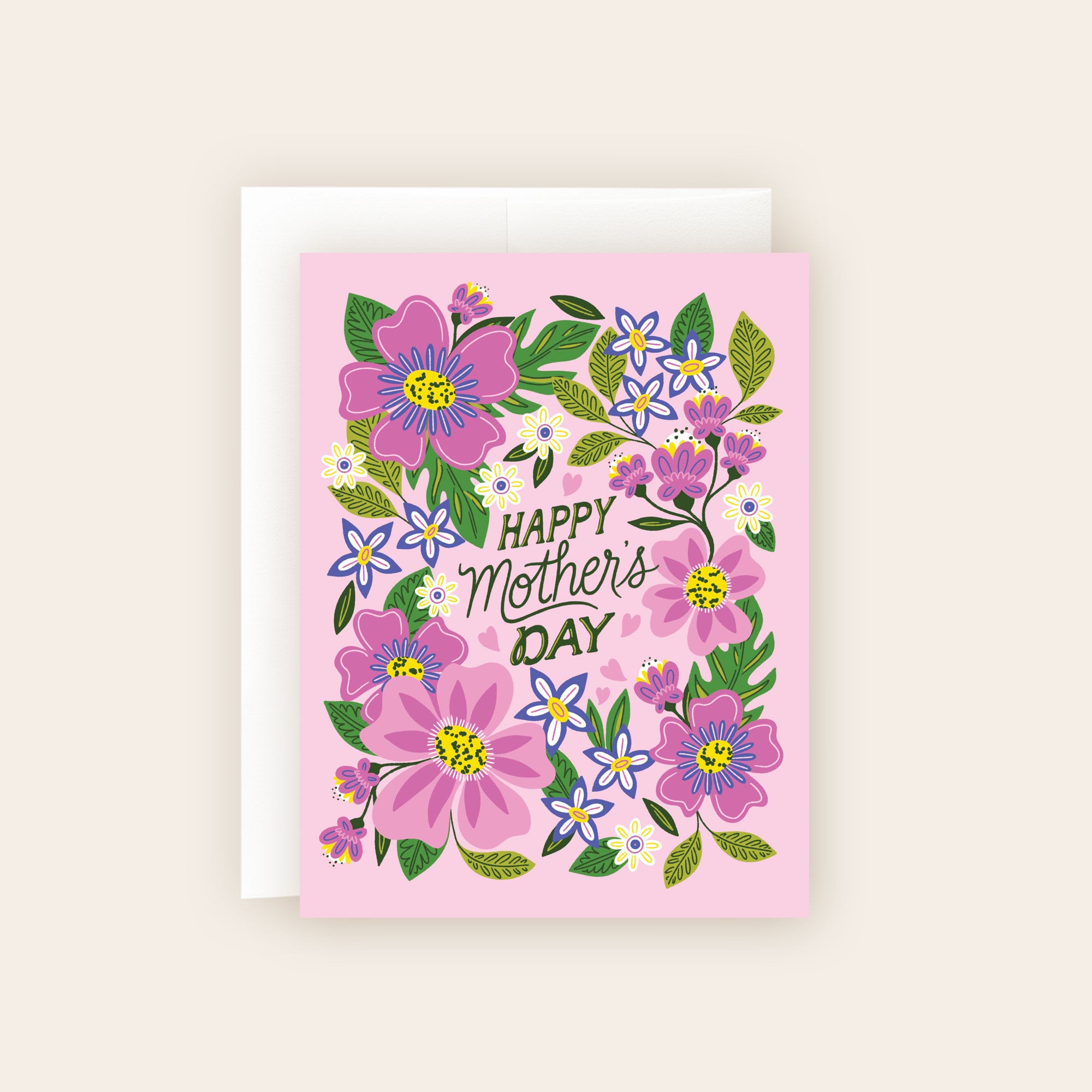 Purple Floral Happy Mother's Day Card