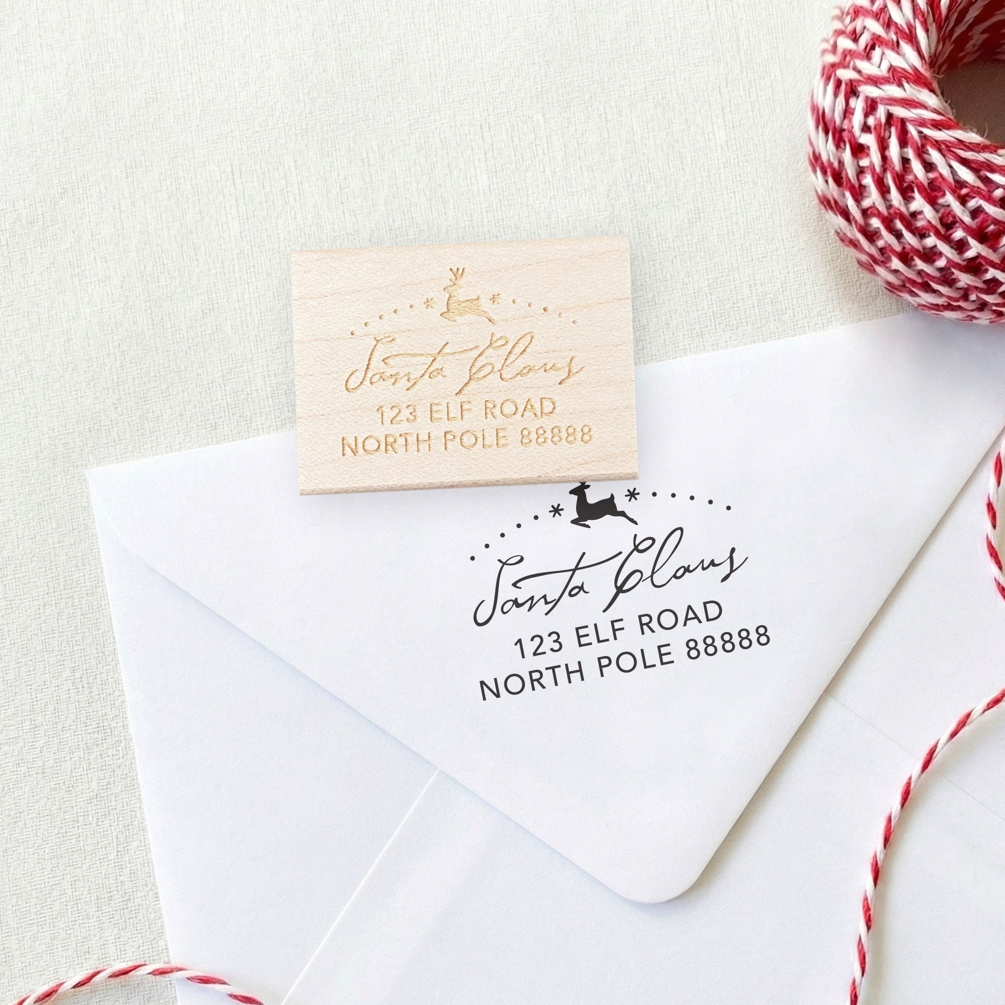 Santa Claus Return Address Wooden Stamp