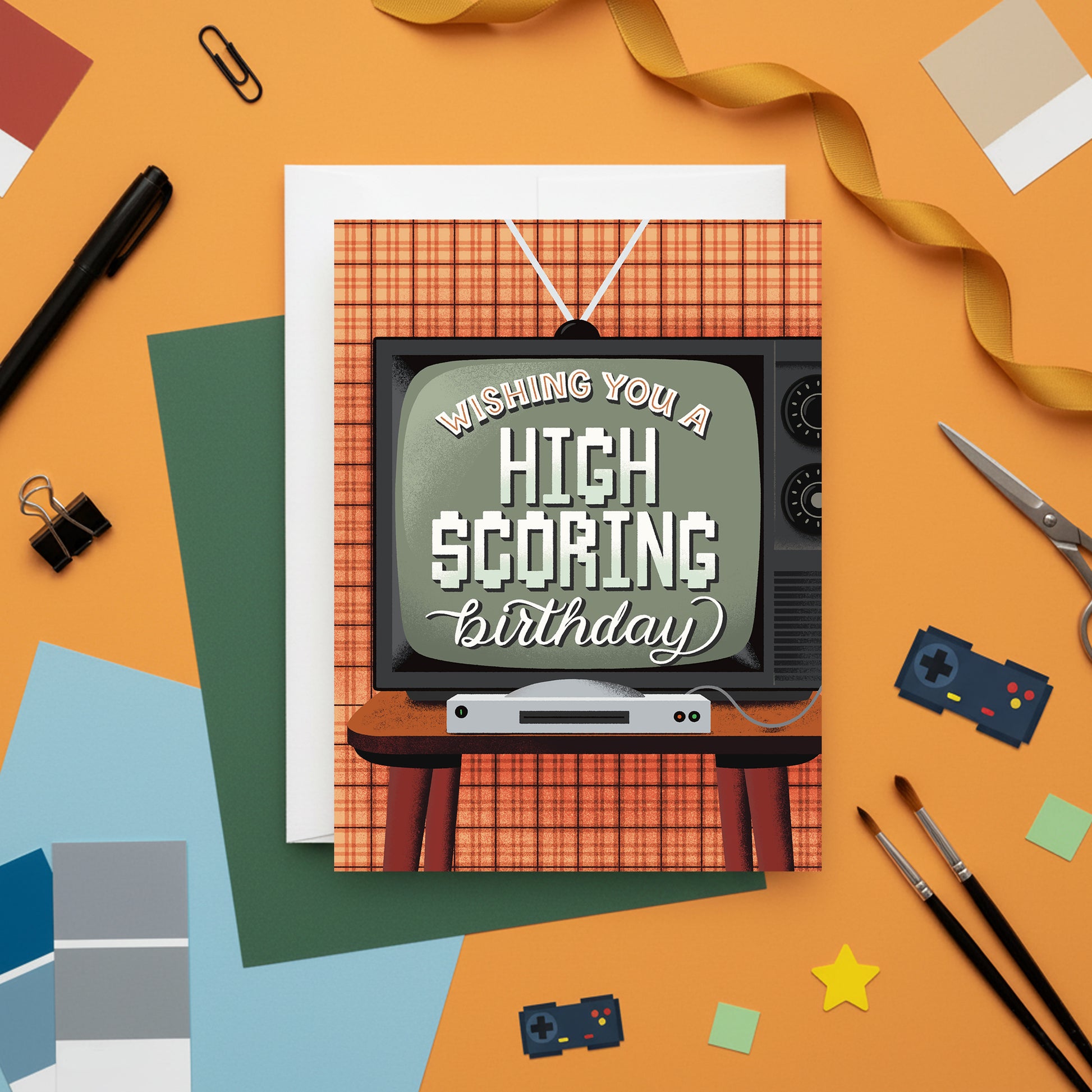 High Scoring Birthday Retro Gamer Card