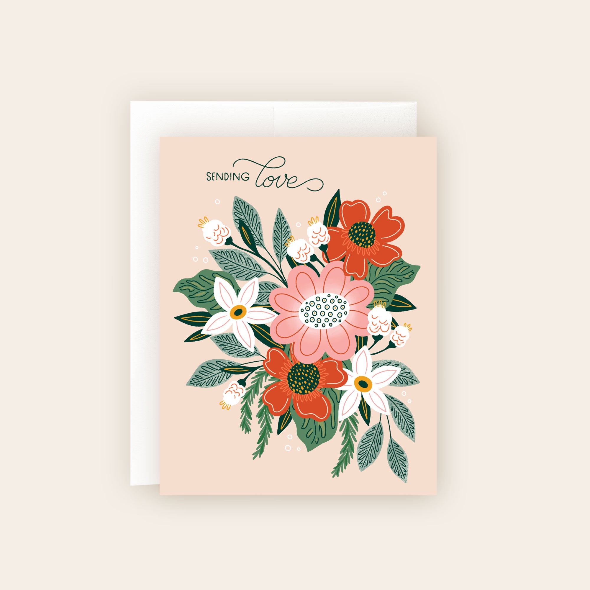 Sending Love Flowers Sympathy Card