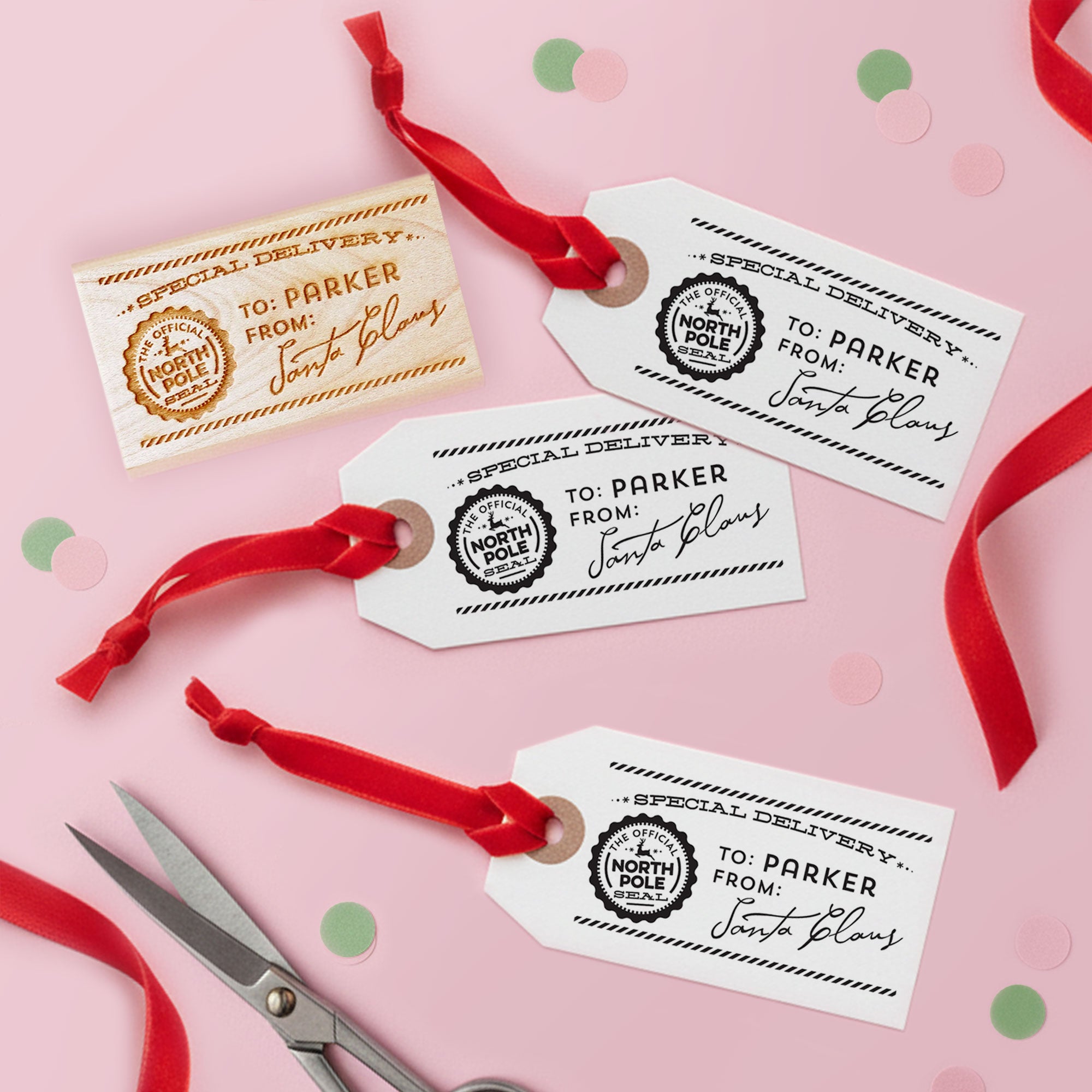 Personalized Santa Gift Tag Stamp