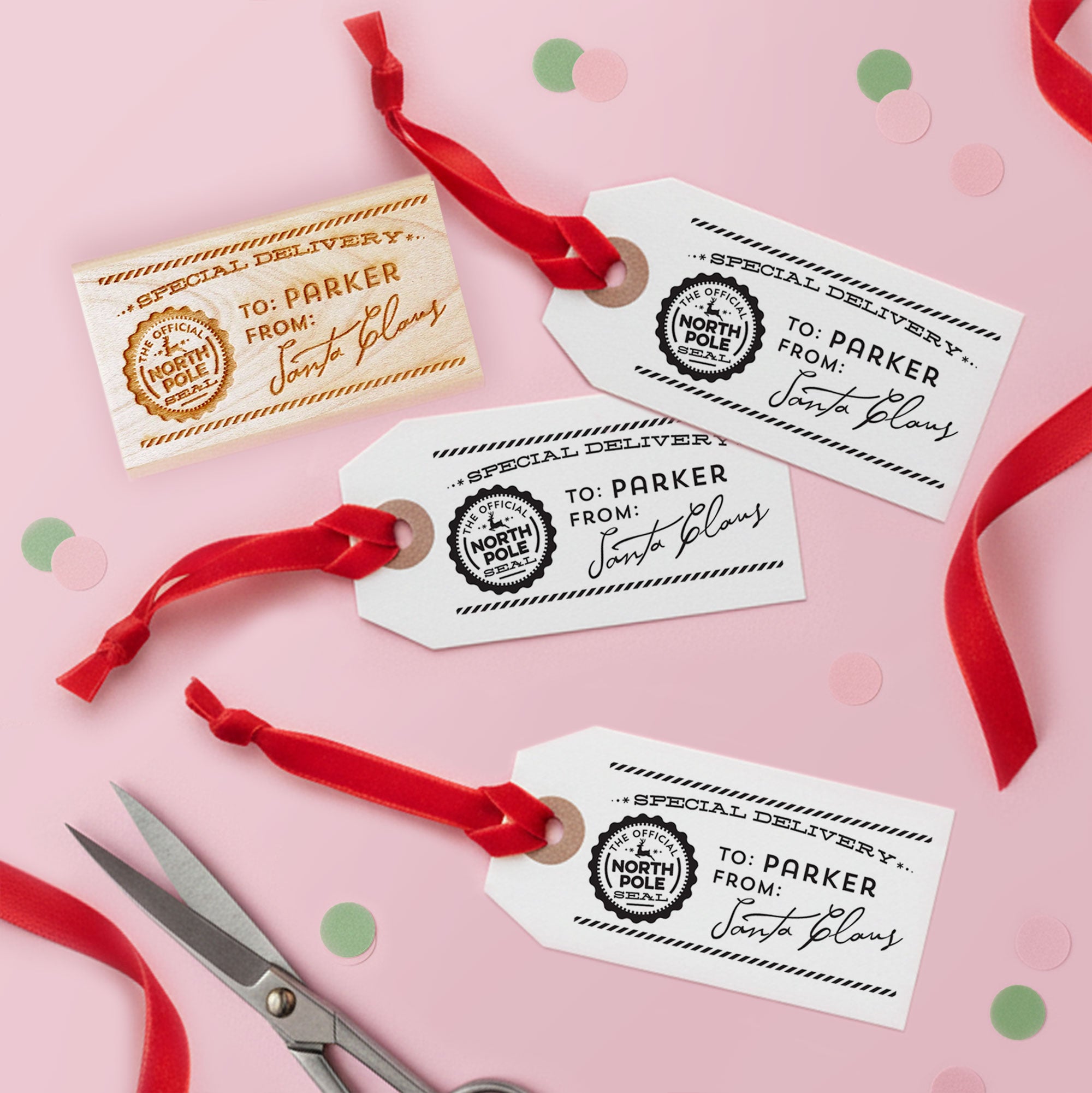 Personalized Santa Gift Tag Stamp