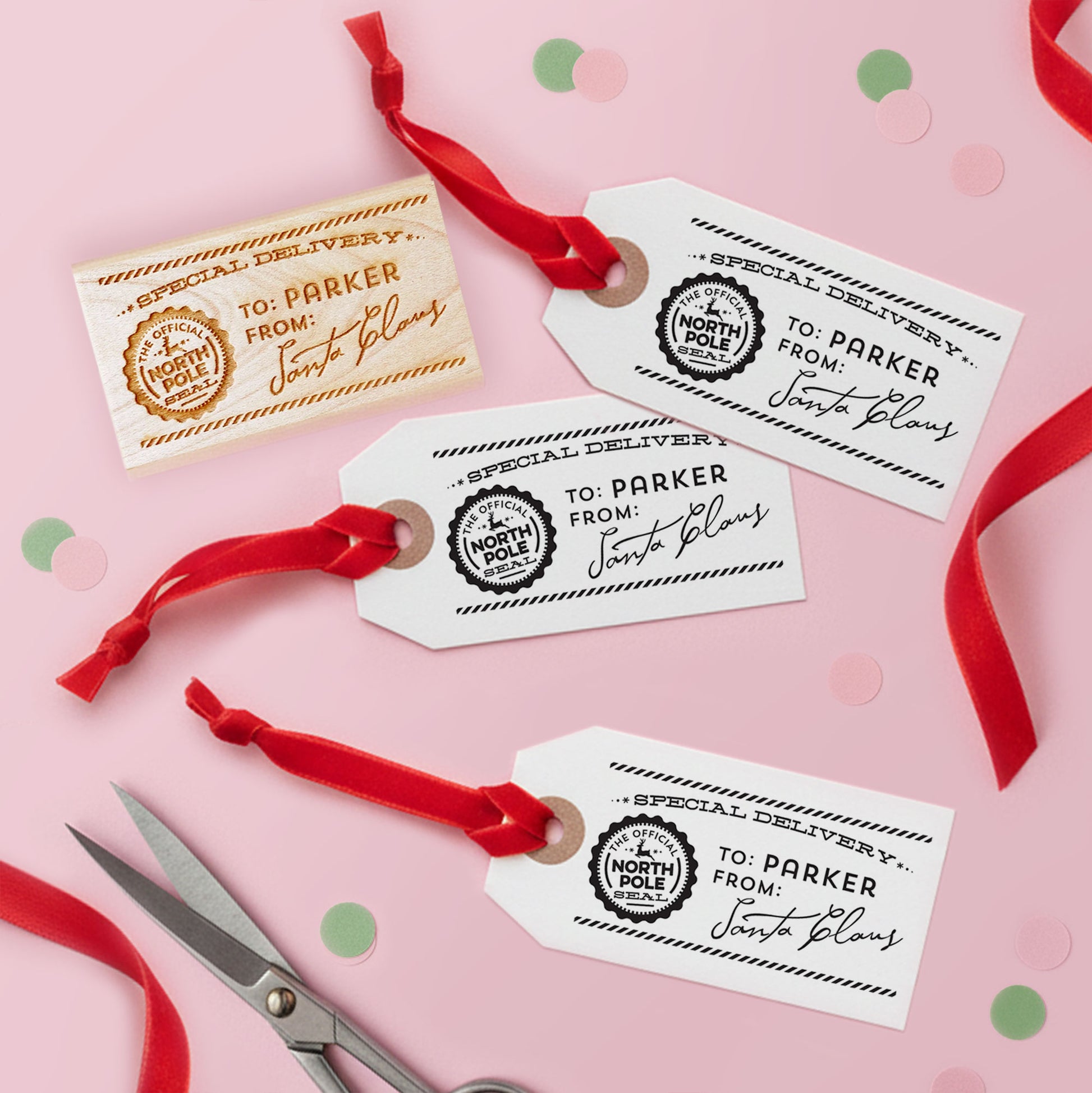 Personalized Santa Gift Tag Stamp