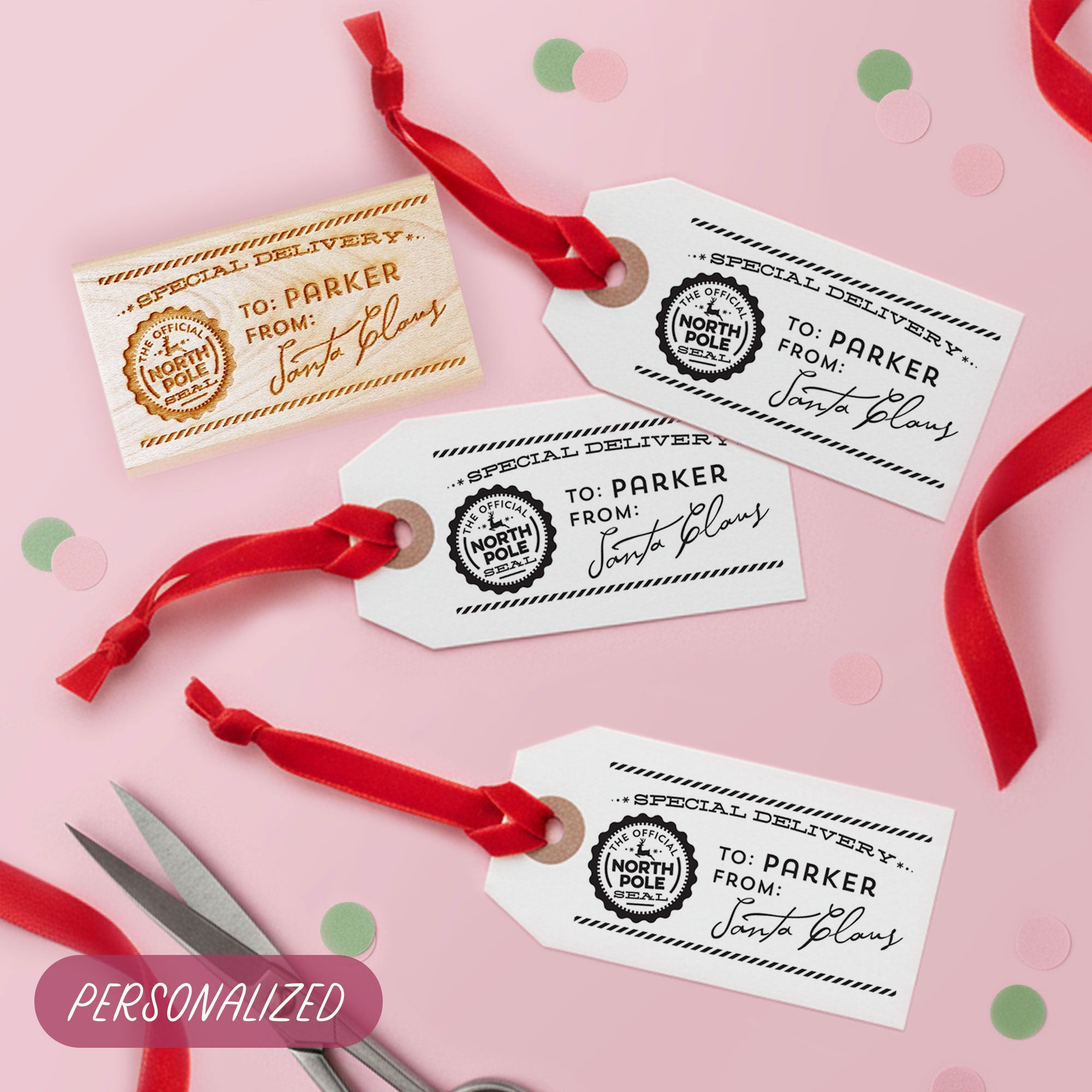 Personalized Santa Gift Tag Stamp