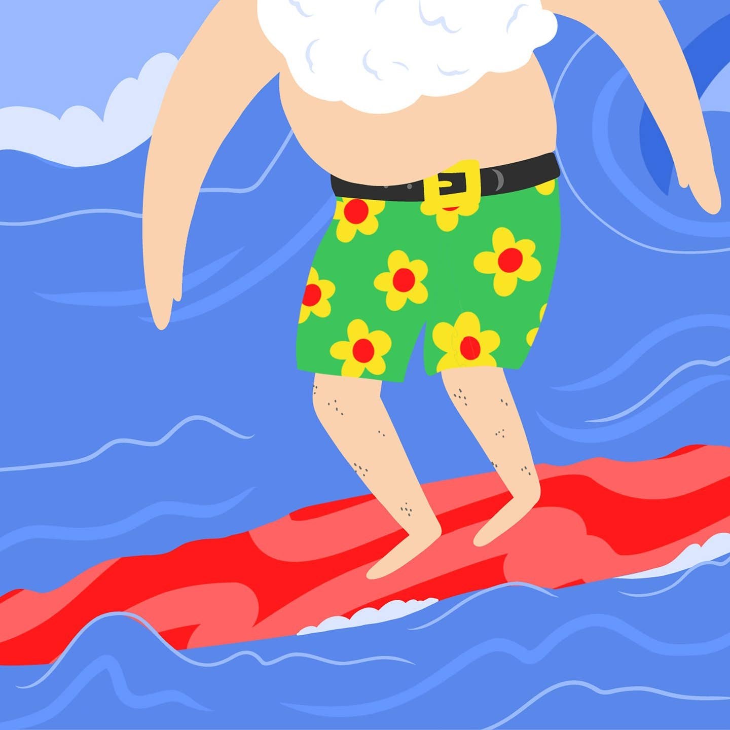 Surf’s Up, Santa! “Sending Warm Wishes” Tropical Holiday Card