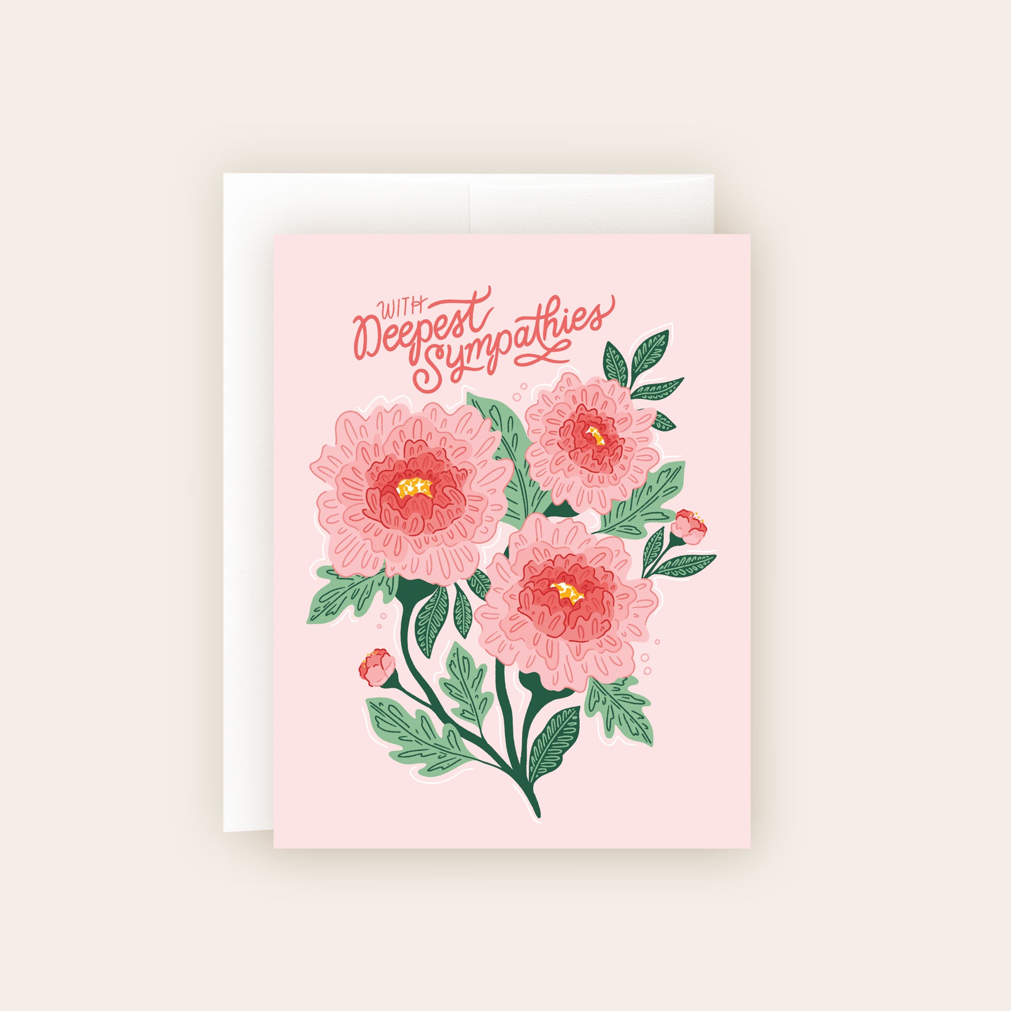 With Deepest Sympathies Elegant Floral Card
