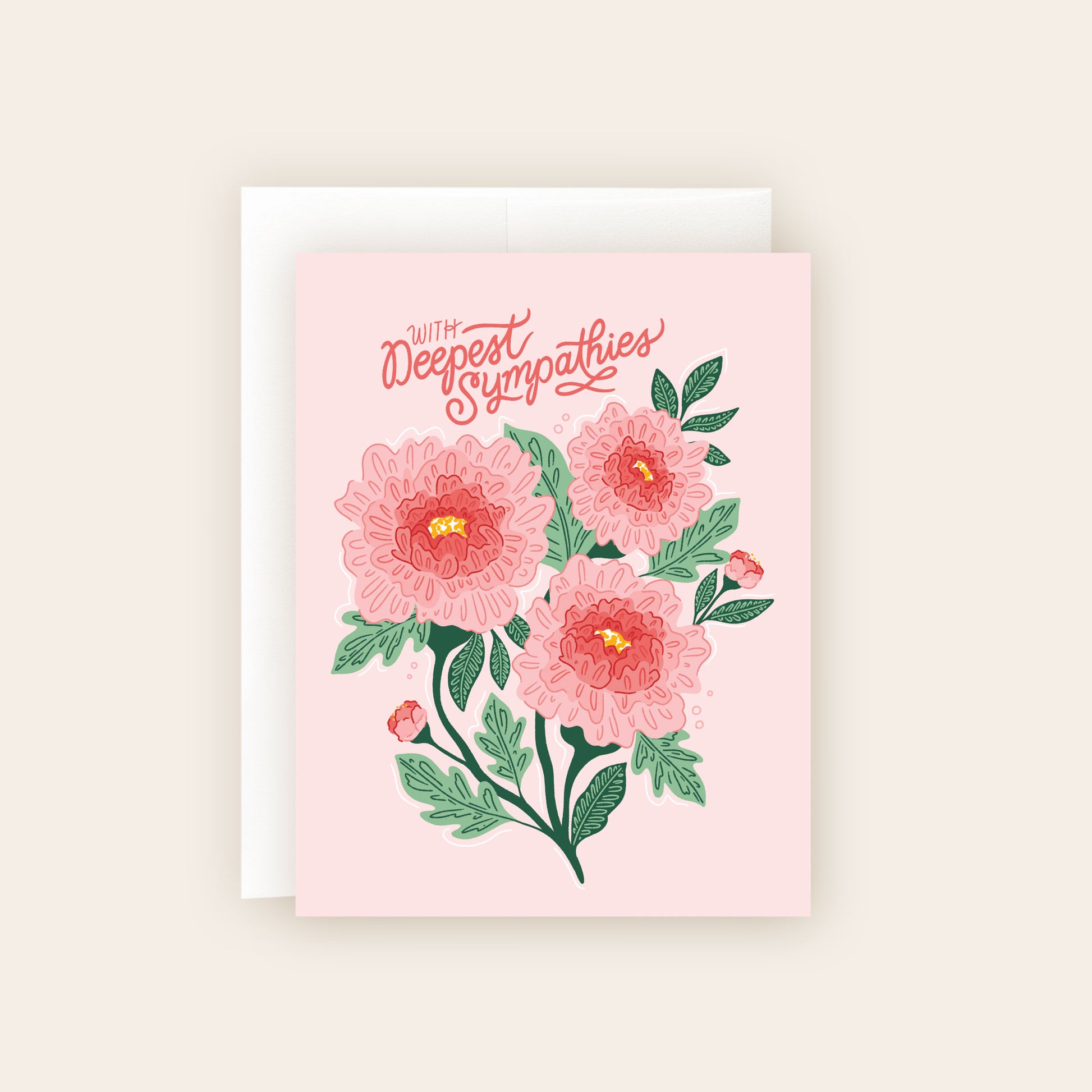 With Deepest Sympathies Elegant Floral Card