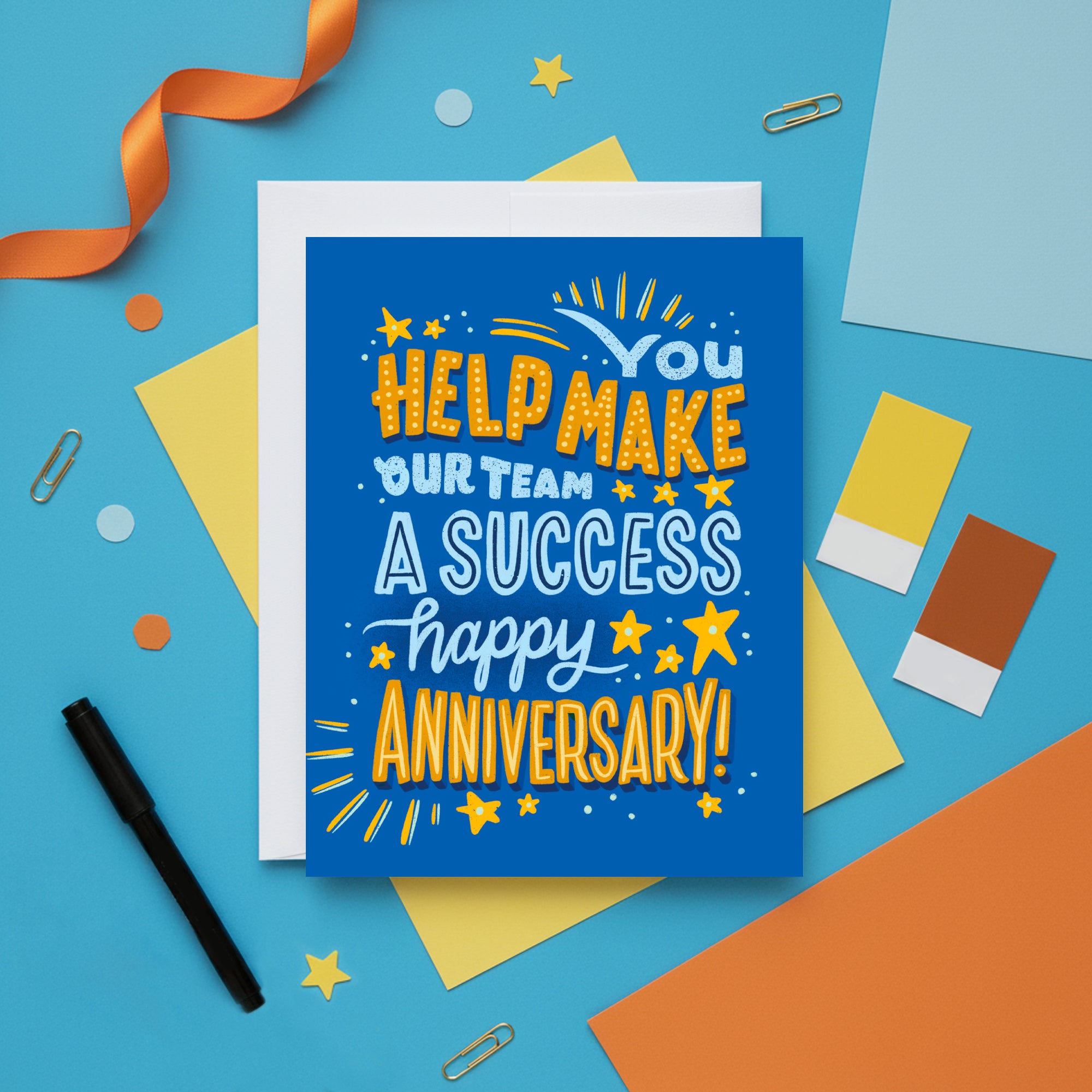Team Work Success Anniversary Card