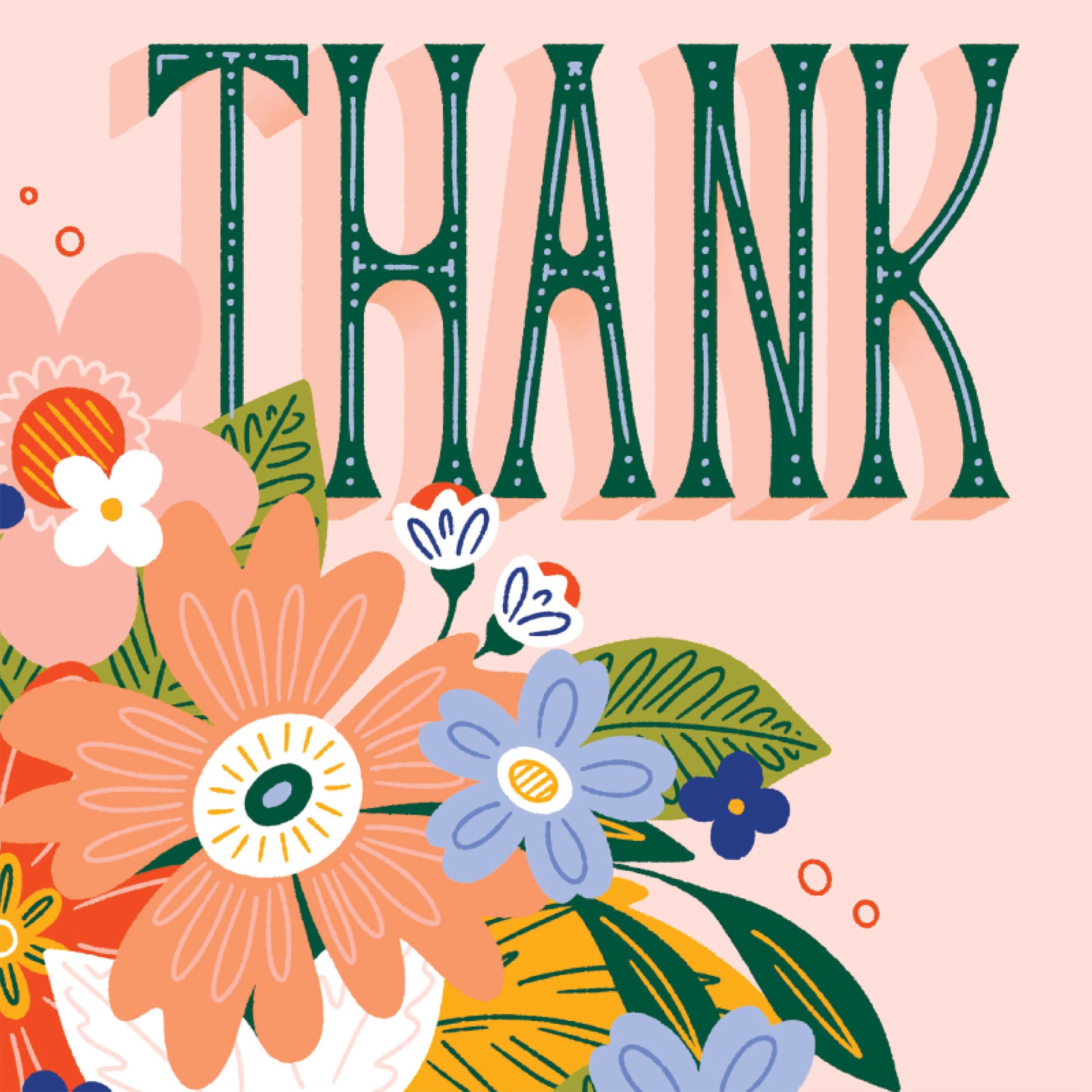 Floral Botanical Swag Thank You Card