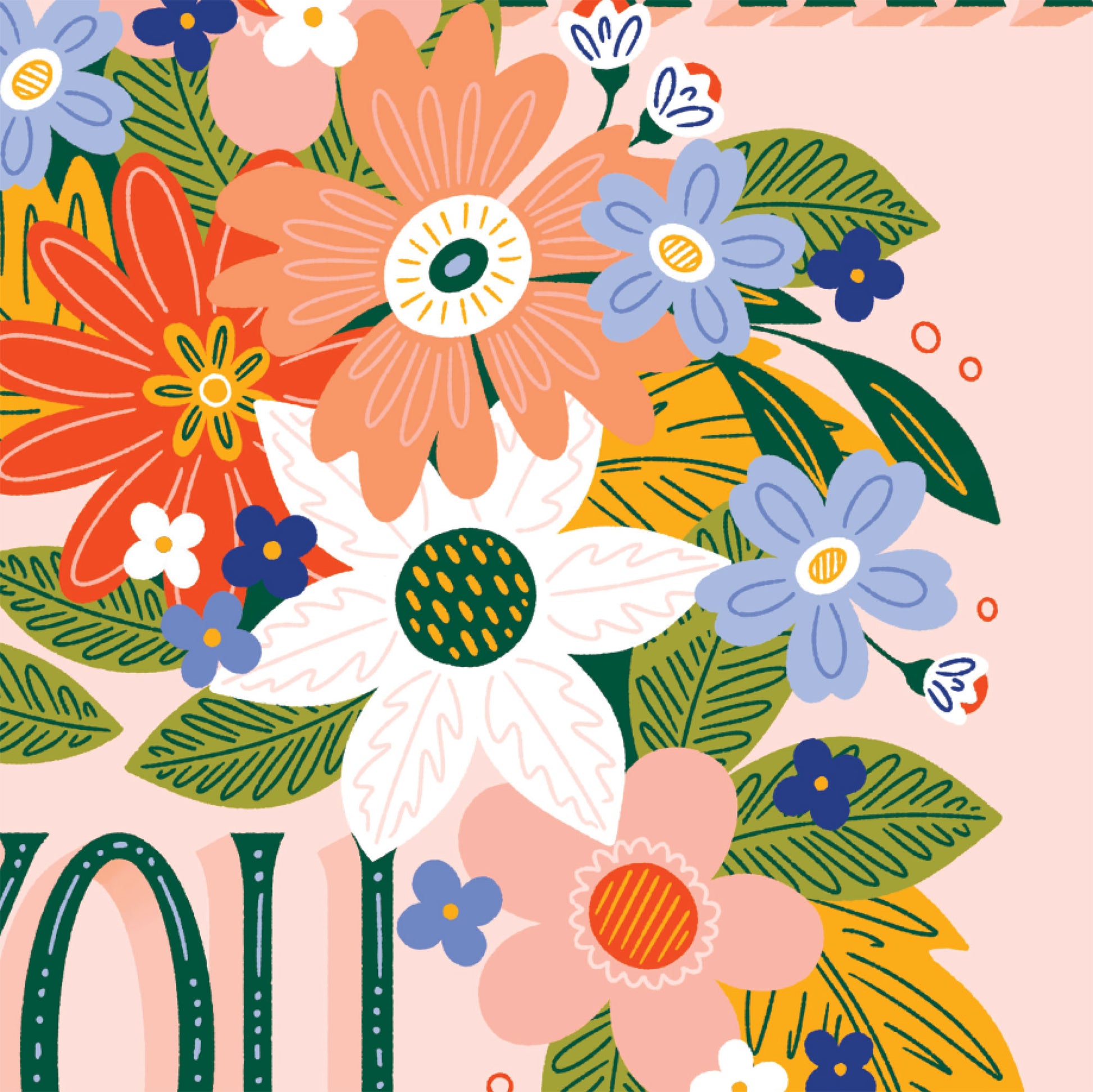 Floral Botanical Swag Thank You Card