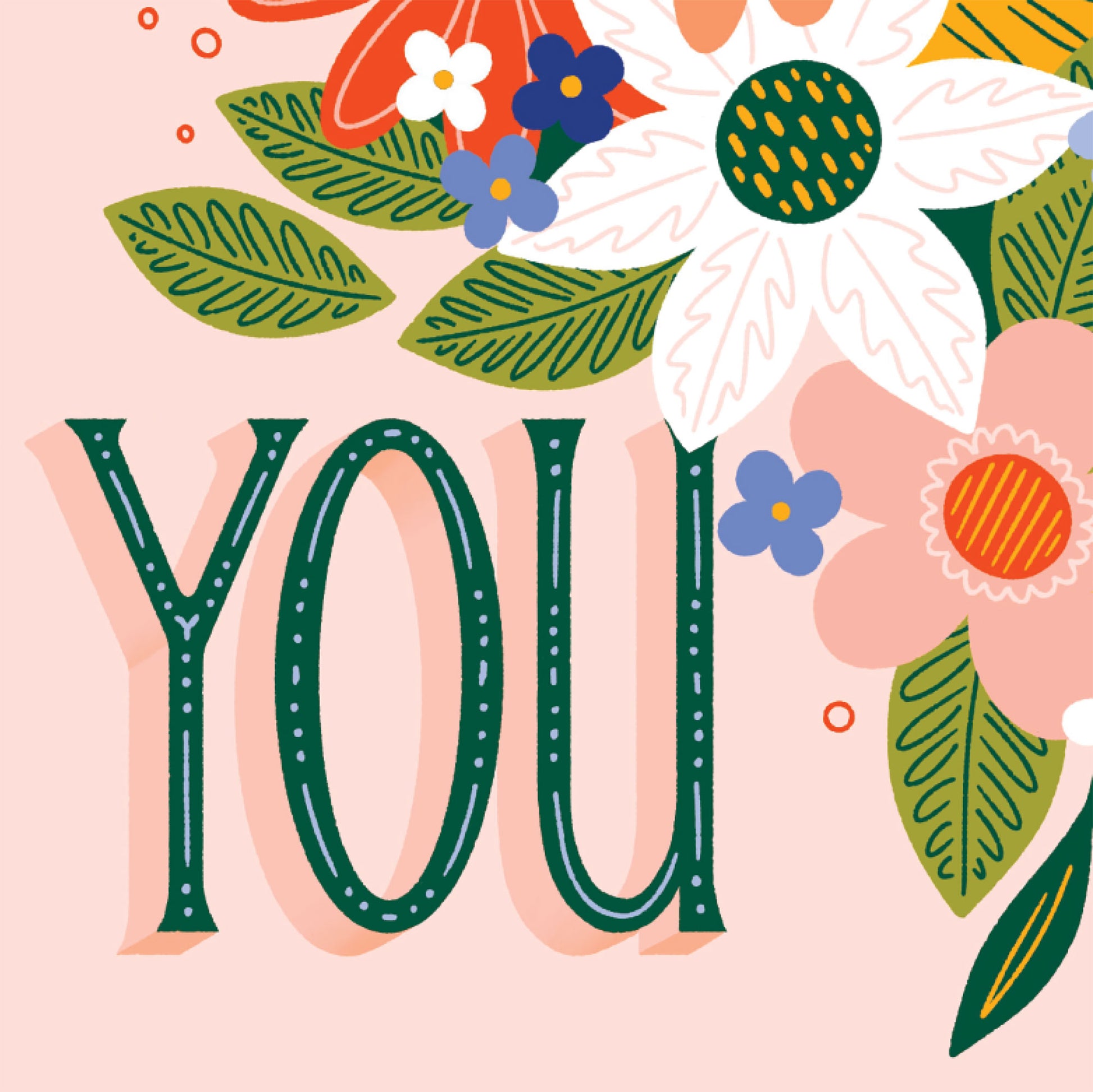 Floral Botanical Swag Thank You Card