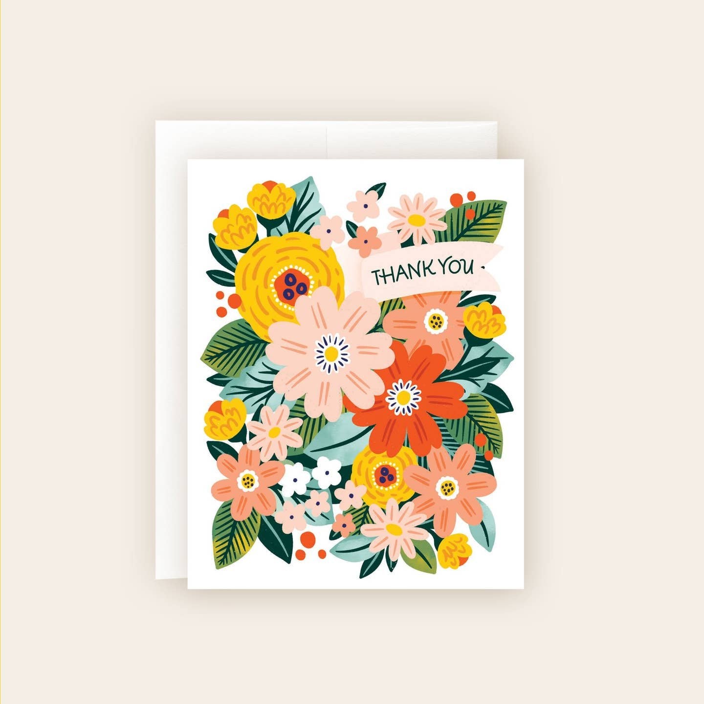 Thank You Floral Ribbon Card