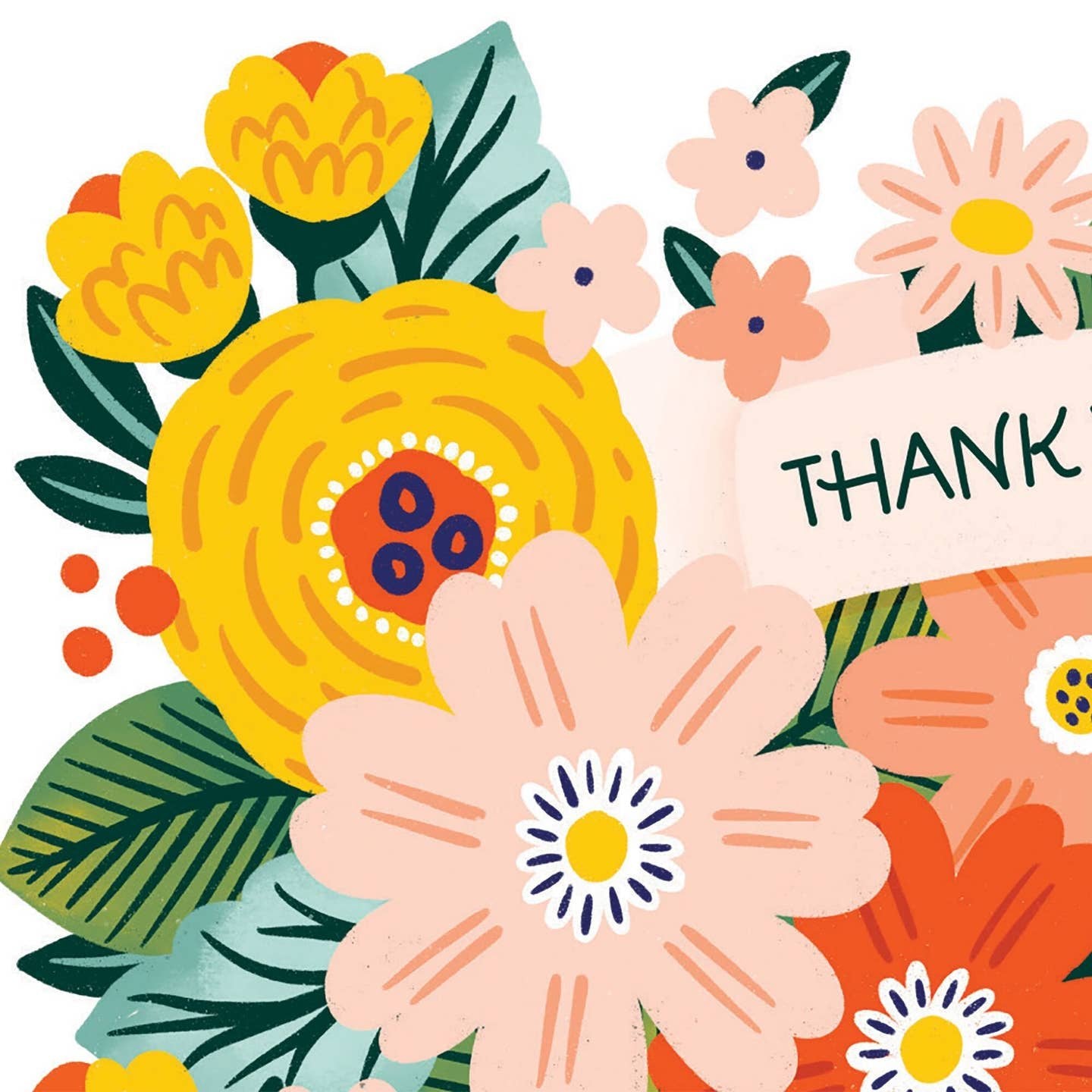 Thank You Floral Ribbon Card