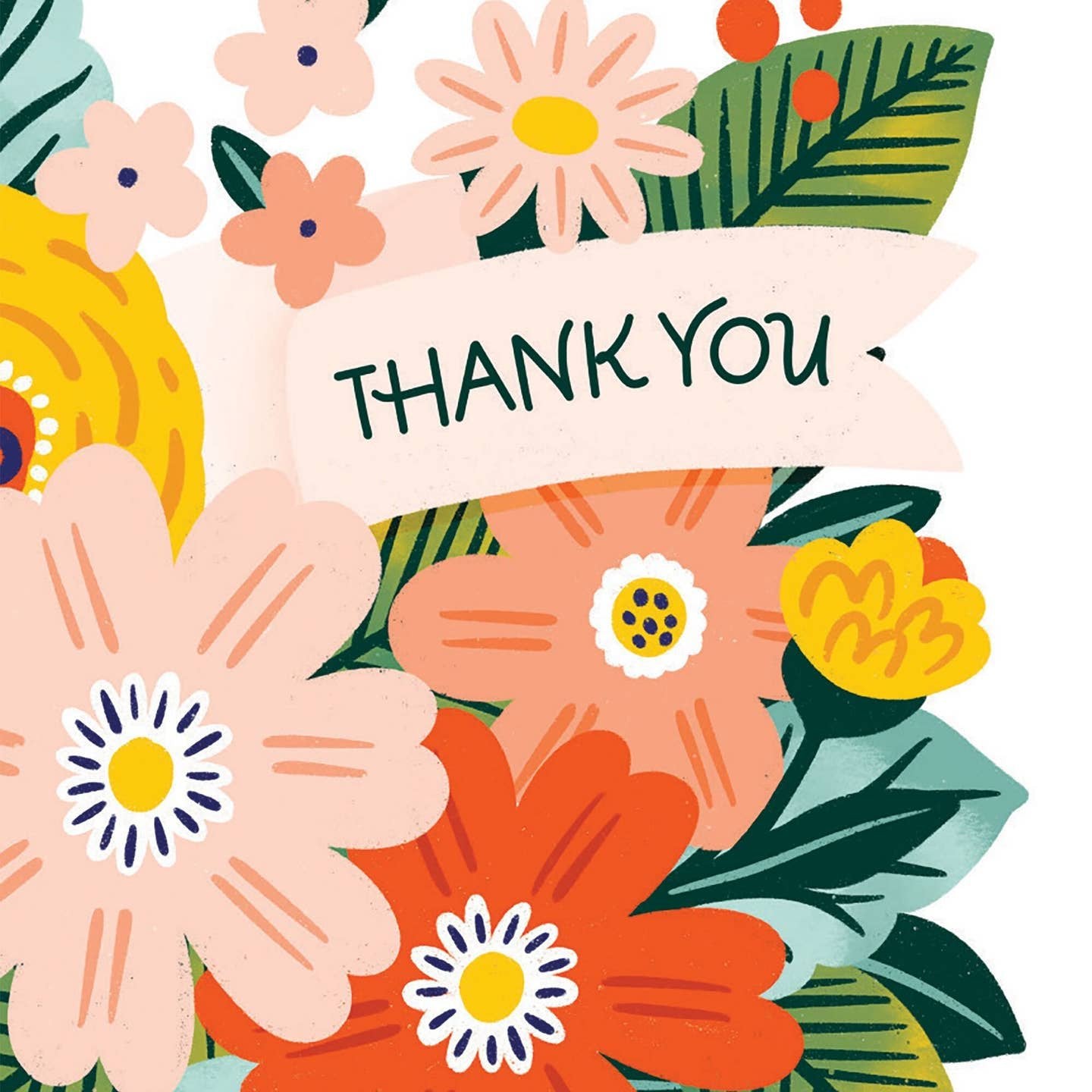 Thank You Floral Ribbon Card