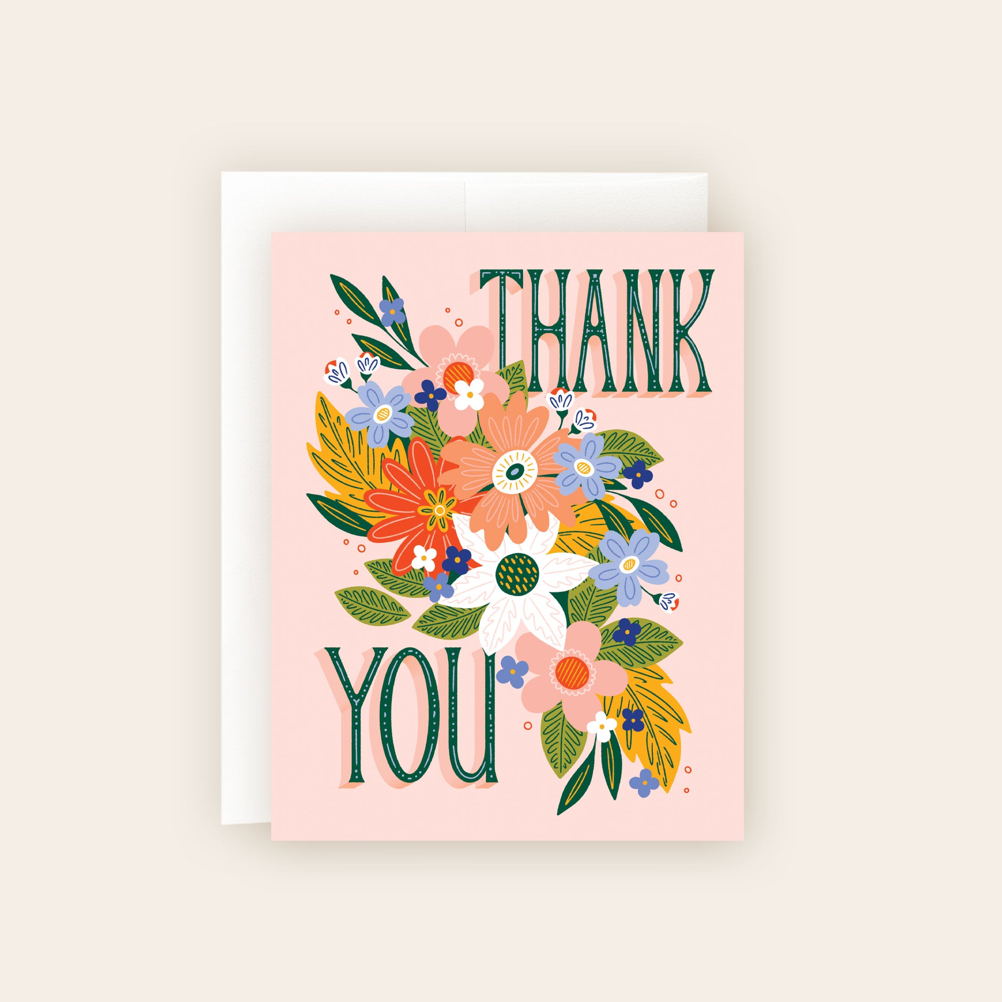 Floral Botanical Swag Thank You Card