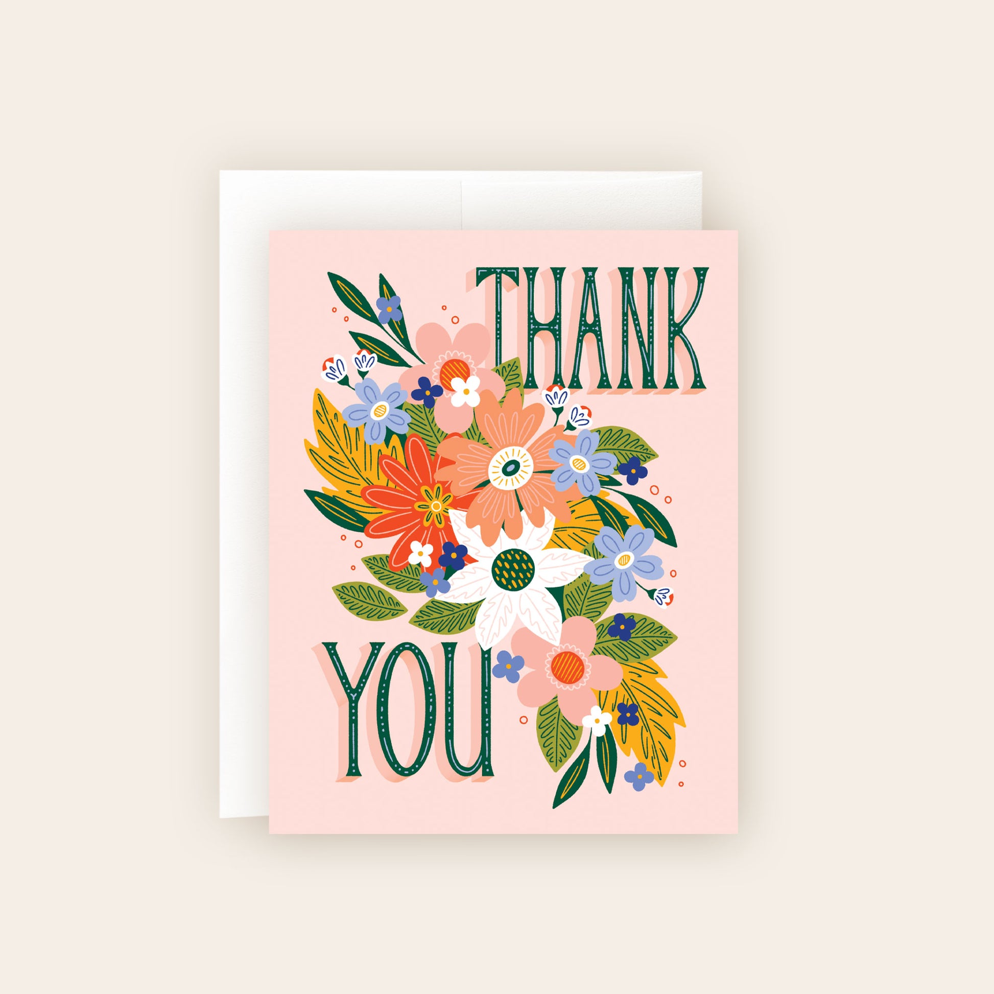 Floral Botanical Swag Thank You Card
