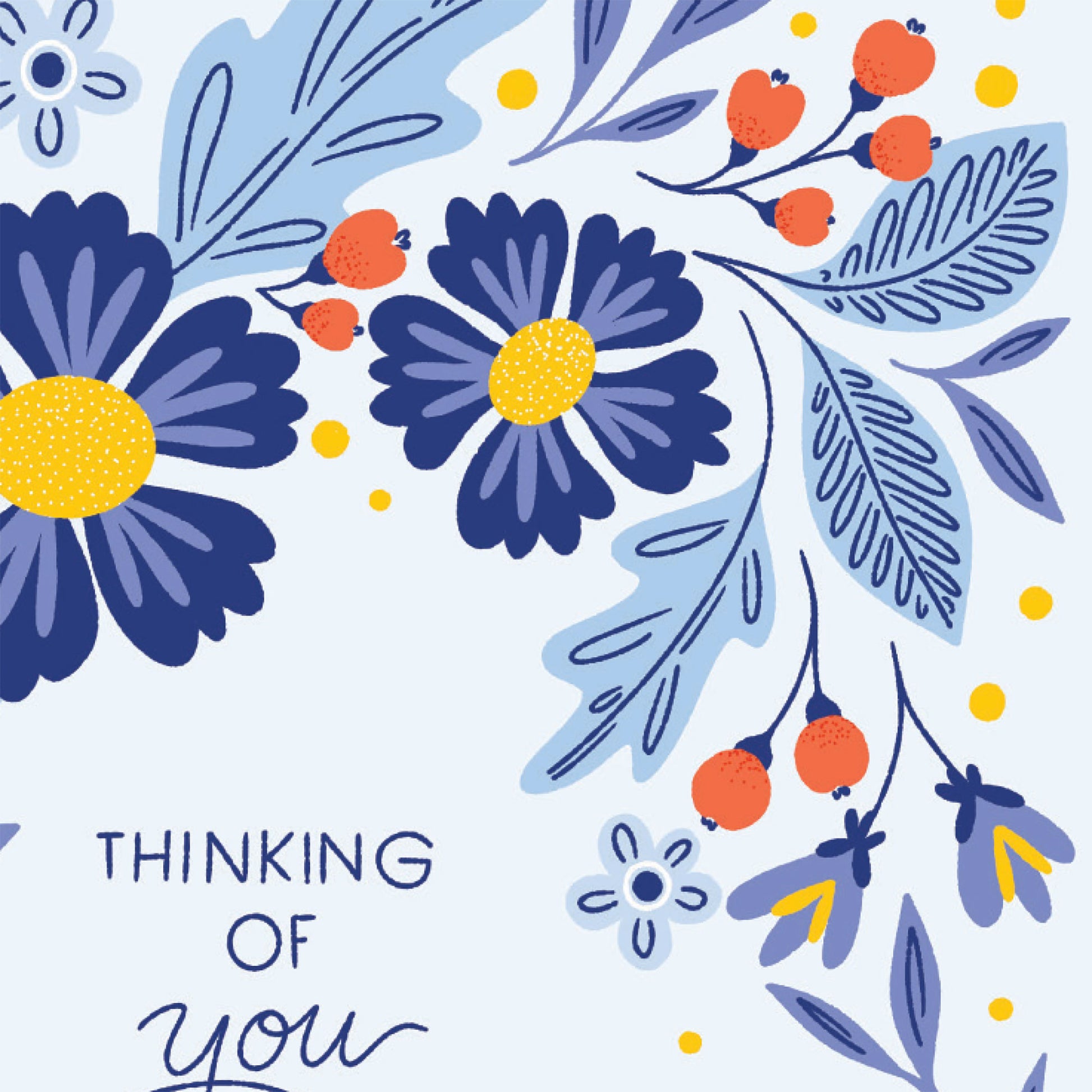 Thinking of You Blue Floral Card