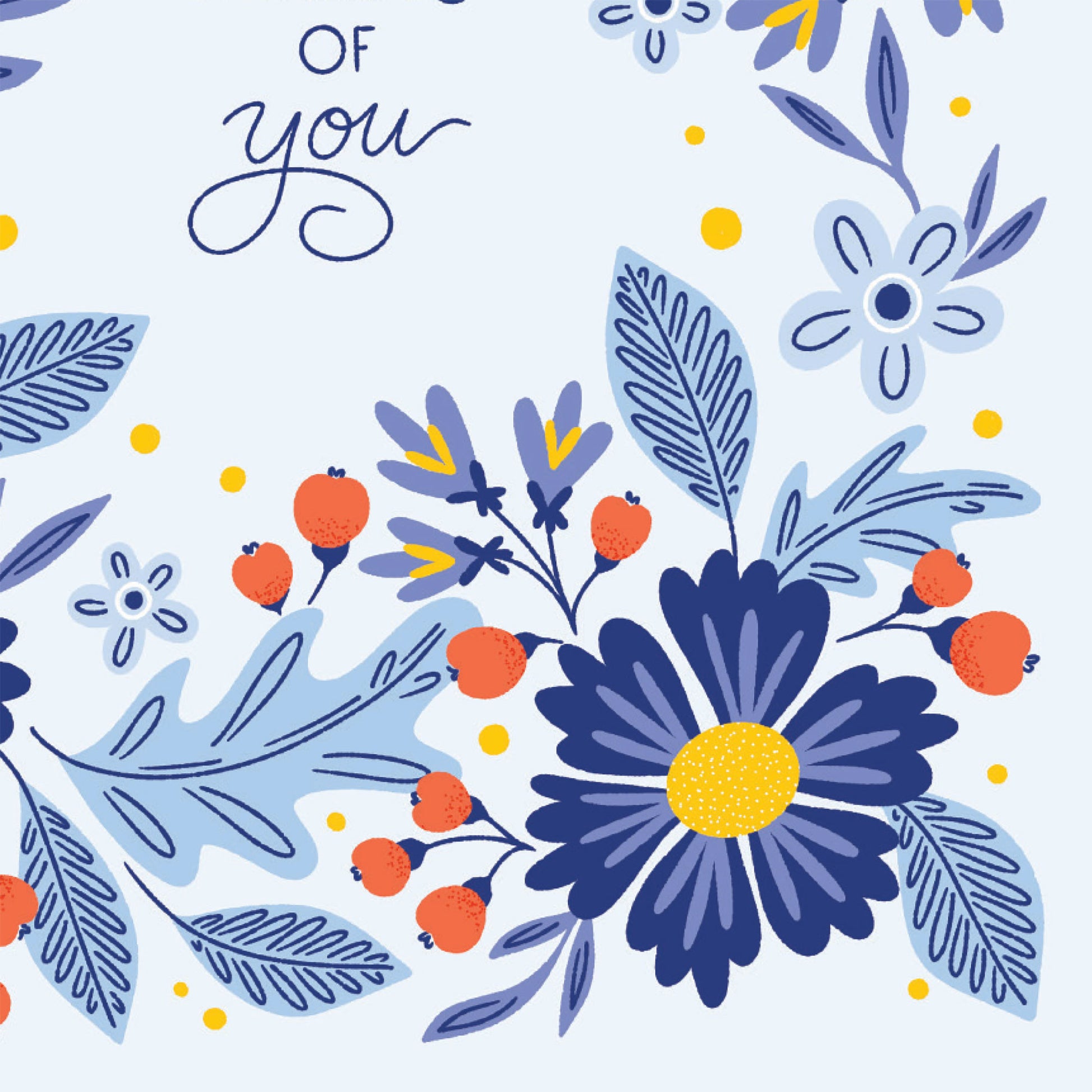 Thinking of You Blue Floral Card