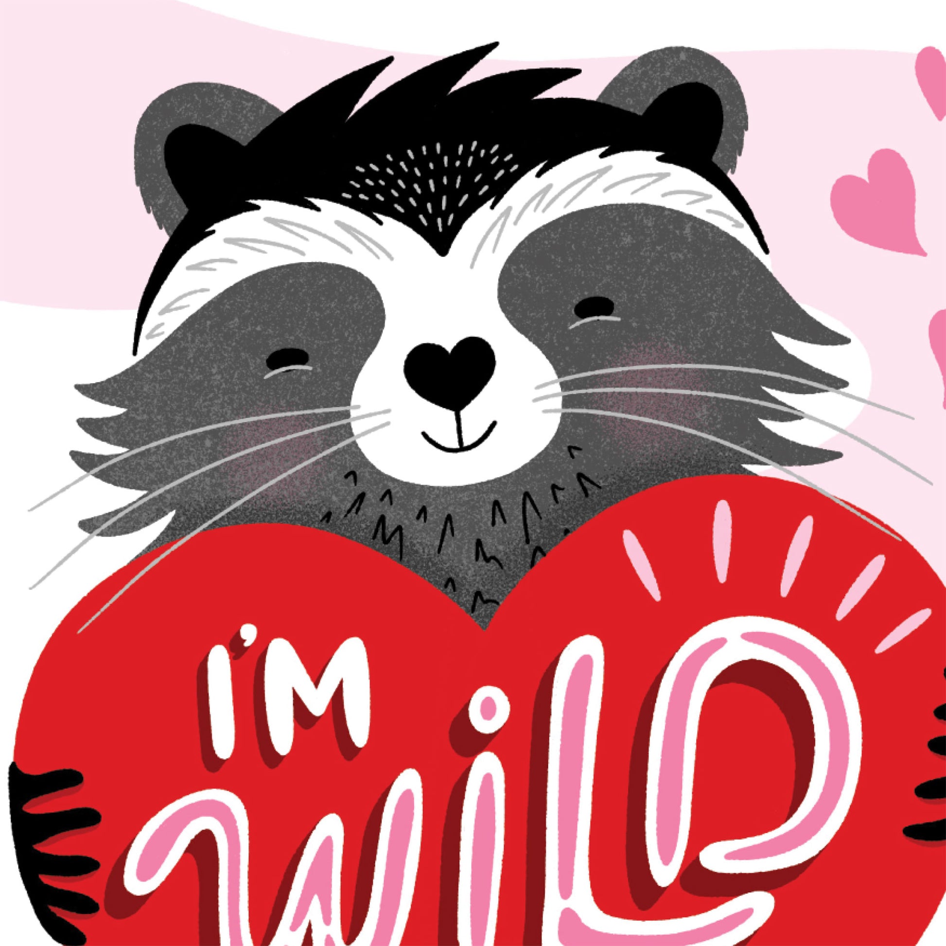 I’m Wild About You Cute Animal Pun Valentine Card