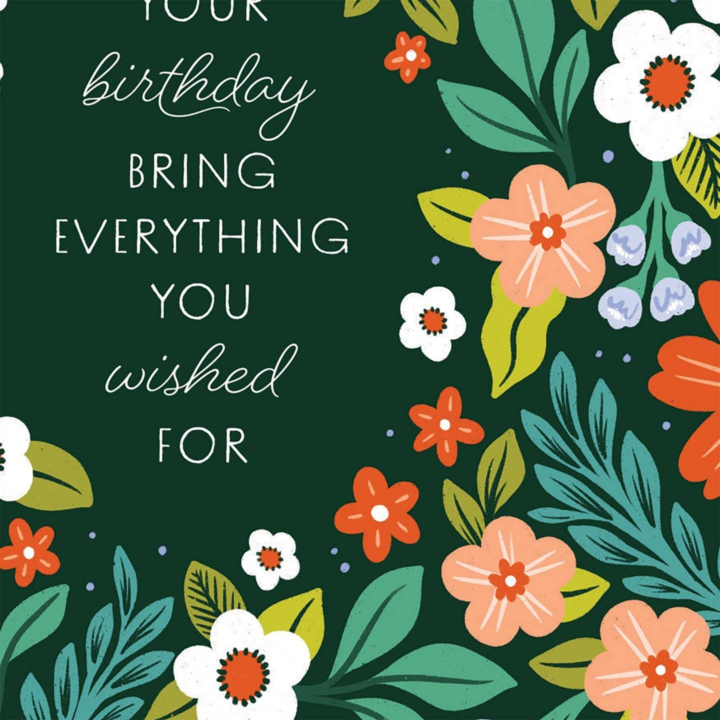 Wishing You Everything Birthday Elegant Floral Card