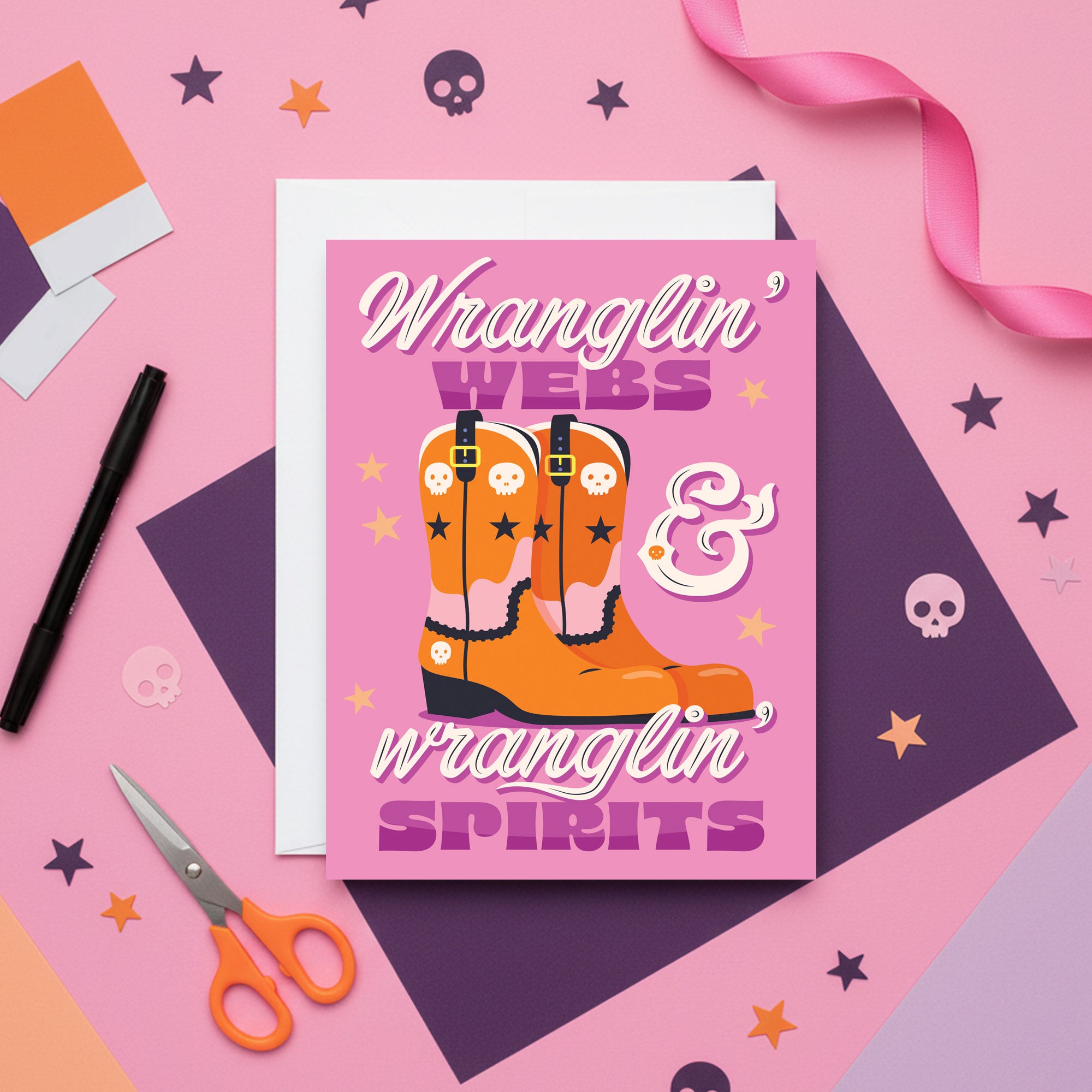 Wranglin' Webs Wranglin' Spirits Halloween Card