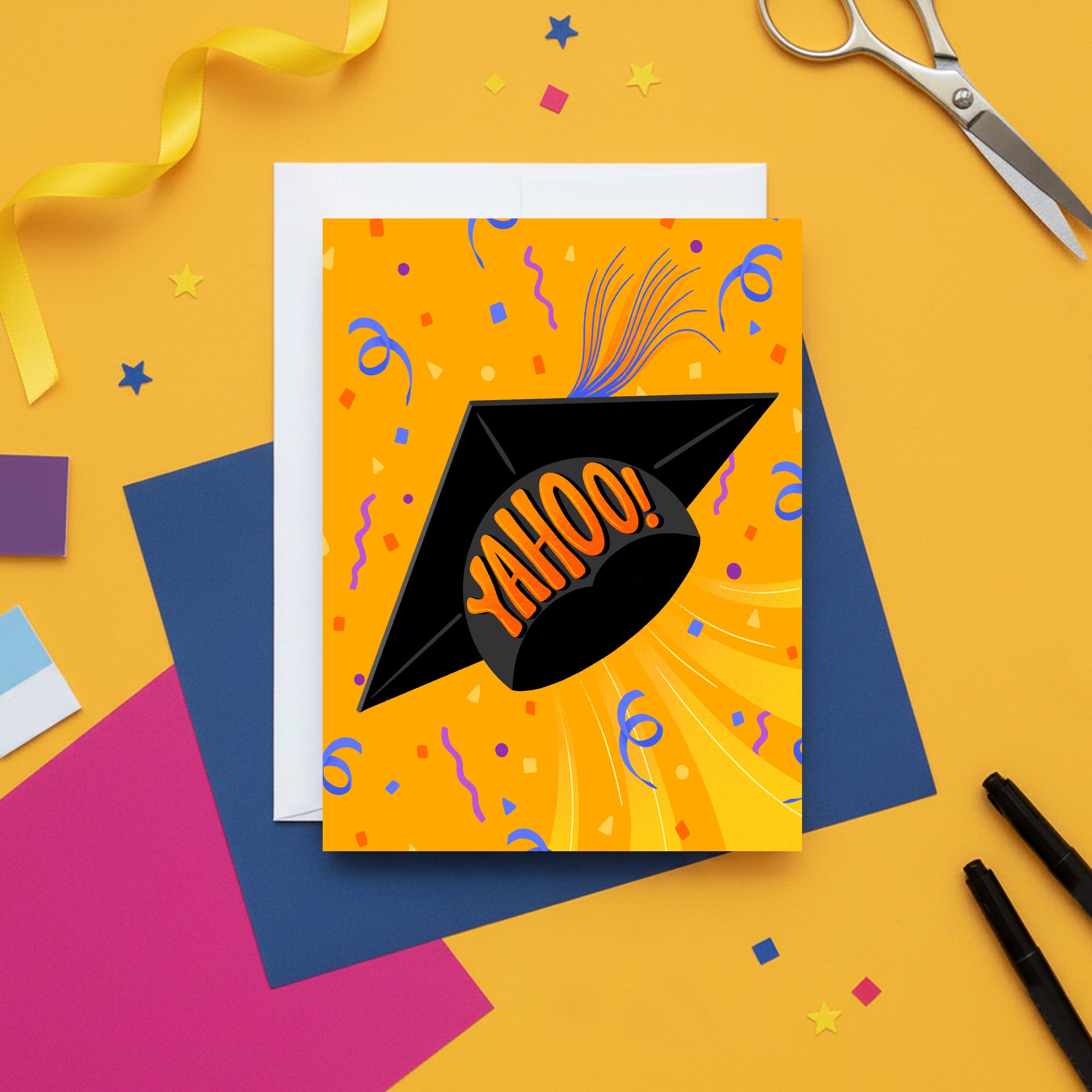 Yahoo Graduate Cap Congratulations Card